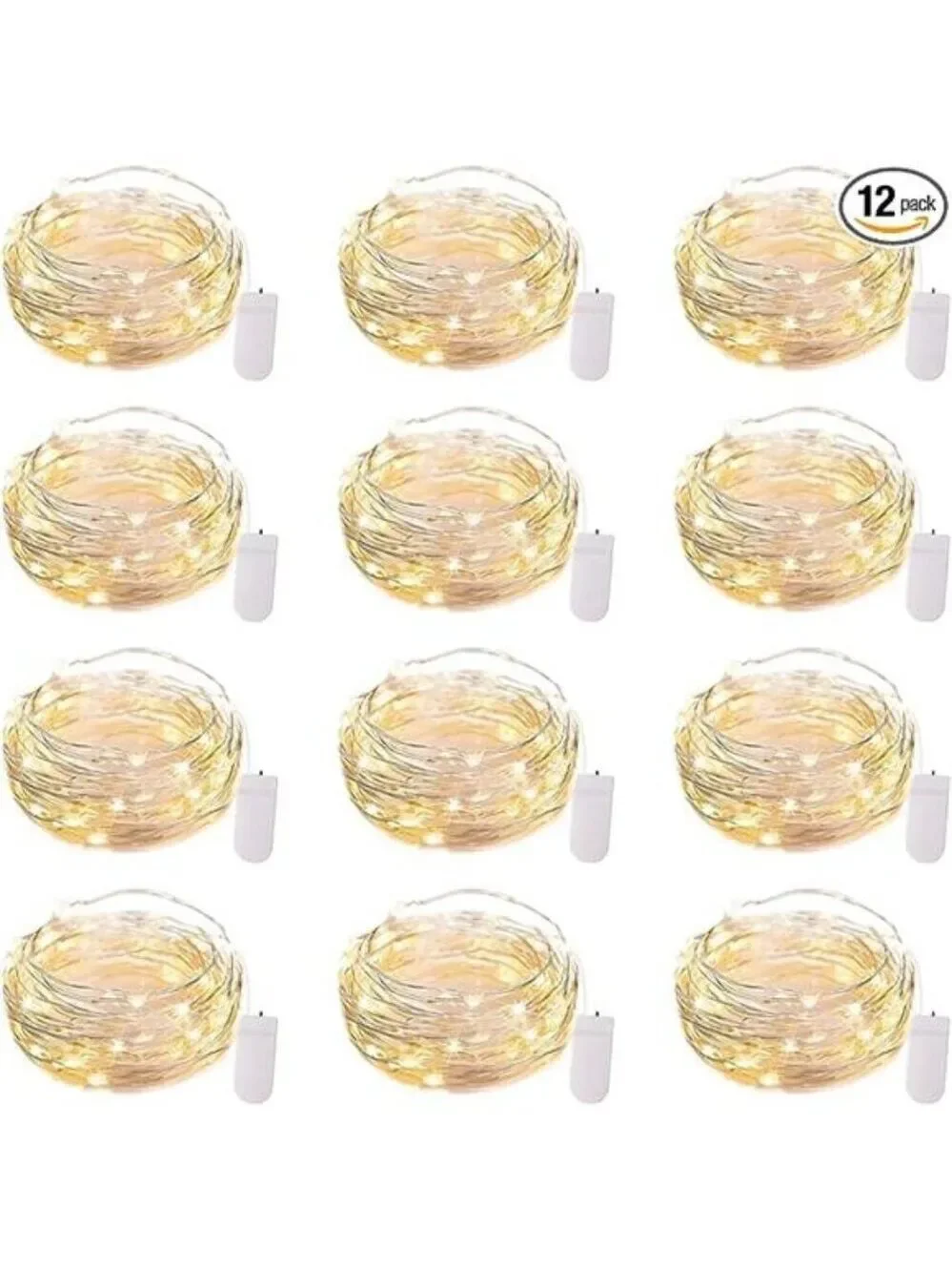 LED Fairy Lights 12 Pack Battery Operated 7Ft Starry Moon String Lights for DIY